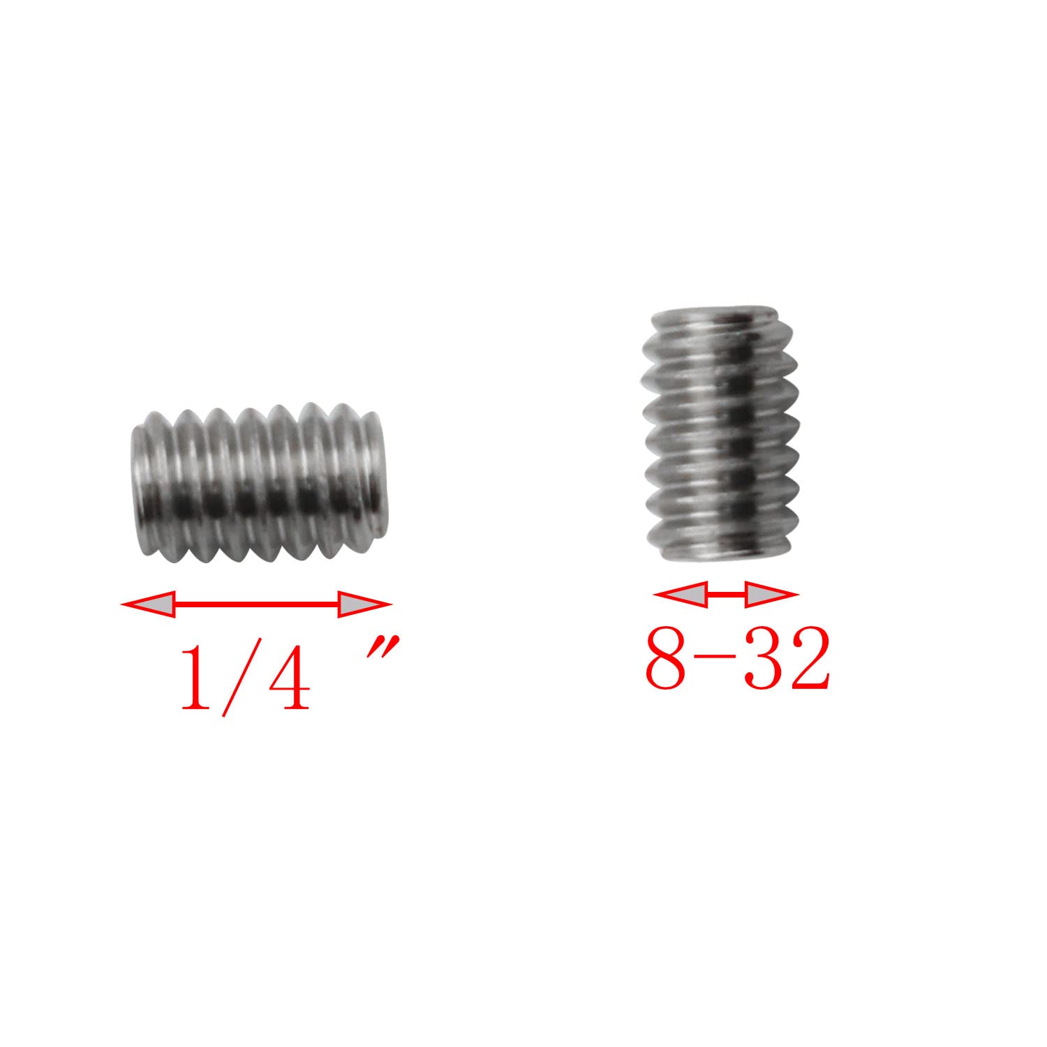 Socket Set Screws DGBRSM 25pcs 8-32 x 1/4" Stainless Steel Allen Head Hex Hexagon Socket Set Screws Cup Point with Hex Key Wrench