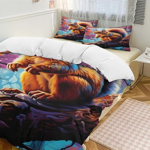 Parure écureuil 3D en microfibre douce et finitions haut de gamme - 5