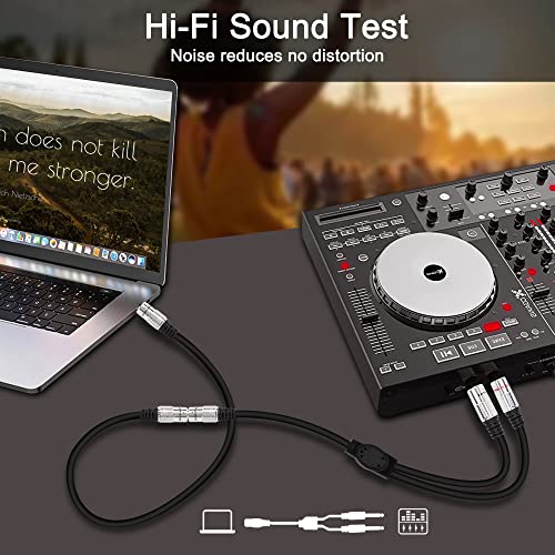 MEIRIYFA 3.5mm 1/8 TRS Stereo Female to Dual 6.35mm 1/4 TRS Male Y Splitter Cable - Image 2