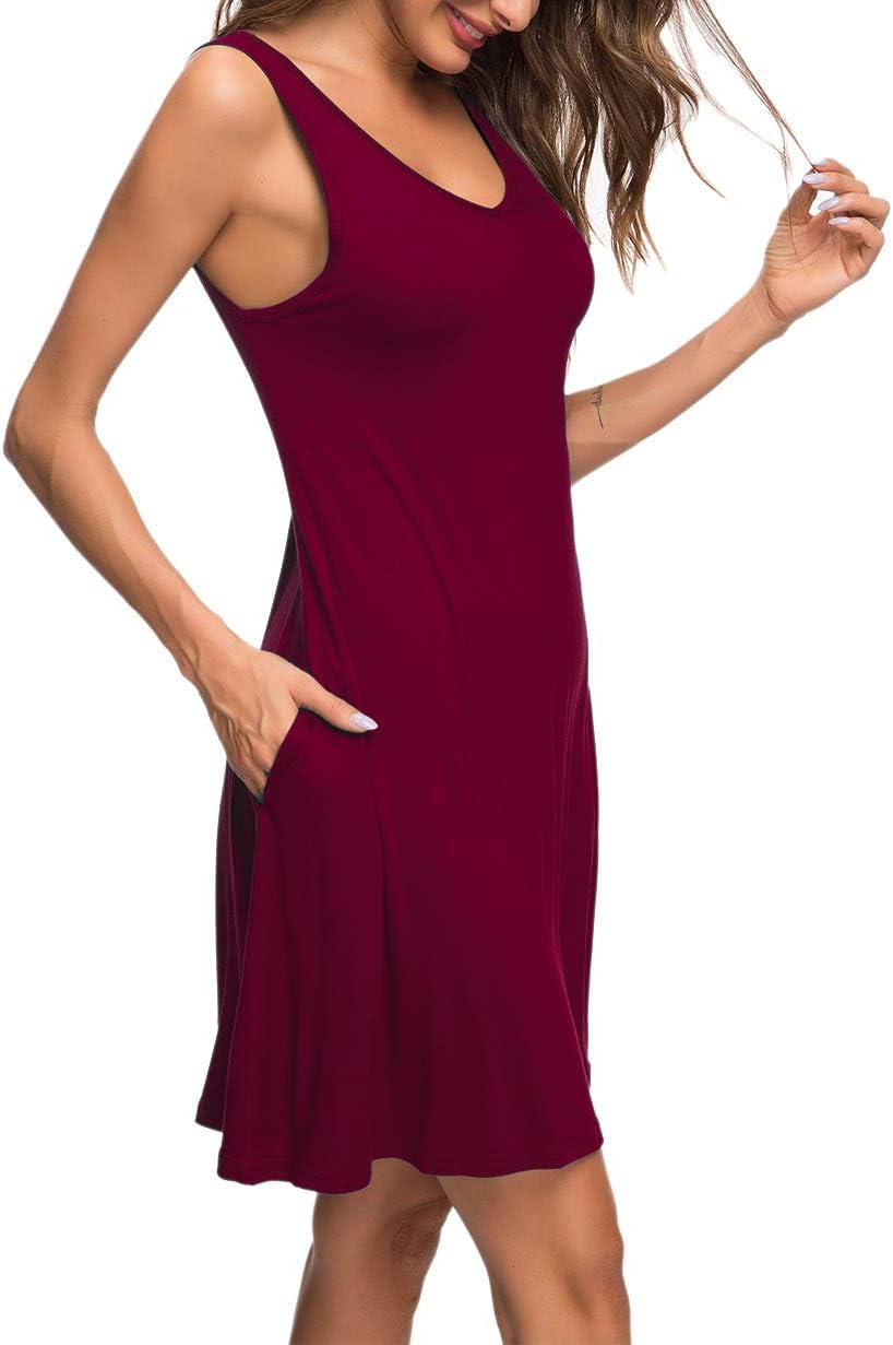 MISFAY Women's Summer Casual T Shirt Dresses Beach Cover up Tank Dress - Image 2