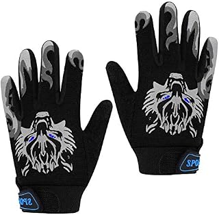 YJZQ Boys Girls Cycling Gloves Outdoor Full Finger Biking Mittens Windproof Thermal Riding Gloves Non-slip Shockproof Fitness Exercise Sports Gloves for Bicycle Skiing Climbing Racing Skating (5-10Y)
