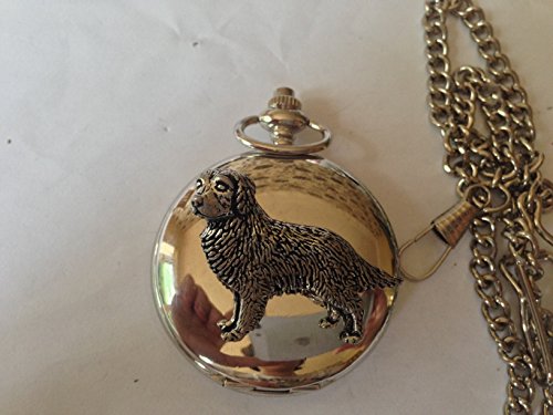 Montre de poche gousset avec Golden Retriever en argent poli fait main à Sheffield