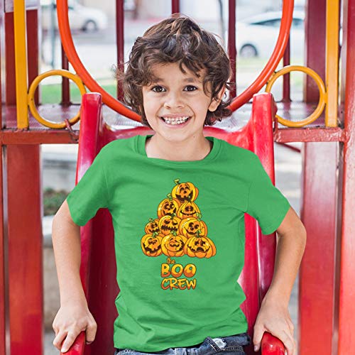 The Boo Crew Youth T-Shirt Funny Halloween Jack-O'-Lantern Pumpkins Kids Green Small #TOP3