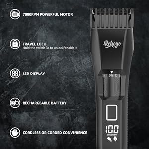 REHOYO Beard Trimmer for Men Adjustable: Professional Cordless Trimmer — photo 3 of 6