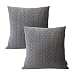 Booque Valley Decorative Gray Pillow Covers, Pack of 2 Super Soft Elegant Modern Embossed Patterned Cushion Covers Throw Pillow Cases for Sofa Bed Car Chair, 18 x 18 inch(Grey)