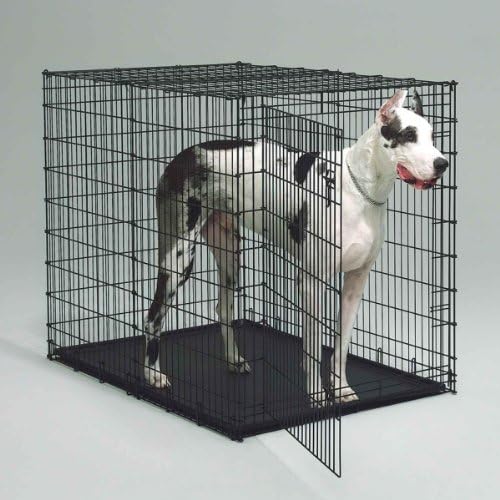 Petme Prima Durable Double Door Folding Dog Crate - Premium Pro Model w/Divider and Tray (XXX Large)