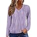 Early Fall Fashion Western Tops for Women Blouses 2025 Women's Plus Size Banded Waist Trendy Elastic Top Dressy Casual Long Sleeve V Neck Shirts Anthropologie Clothes Winter Clothing Purple,XXL