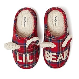 Dearfoams Unisex-child Lil Bear and Baby Bear Slipper