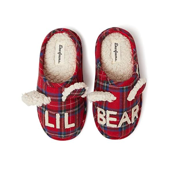 Dearfoams Unisex-child Lil Bear and Baby Bear Slipper