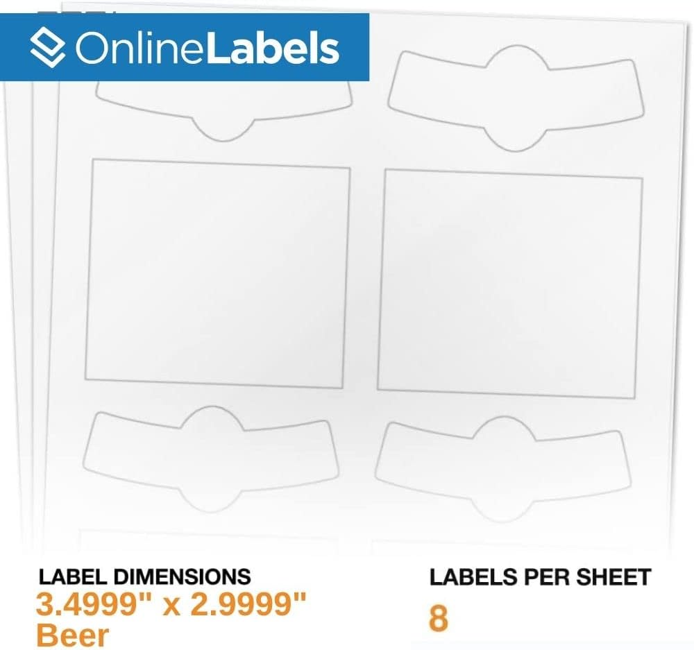 Beer Bottle Labels - 3.49 x 2.99 - Pack of 400 Label Sets, 100 Sheets - Inkjet/Laser Printer - Online Labels - Image 2