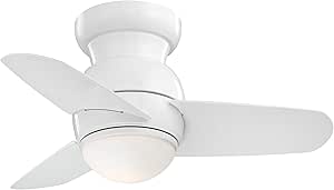 Minka-Aire F510L-WH Spacesaver 26 Inch Small Ceiling Fan with Integrated 15W LED Light in White Finish