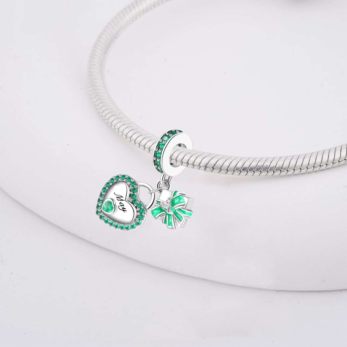 Birthstone Charms for Bracelet 925 Sterling Silver Heart Gift Box Dangle Pendants Birthday Mother's Day Christmas Jewelry Gifts For Women - Image 7