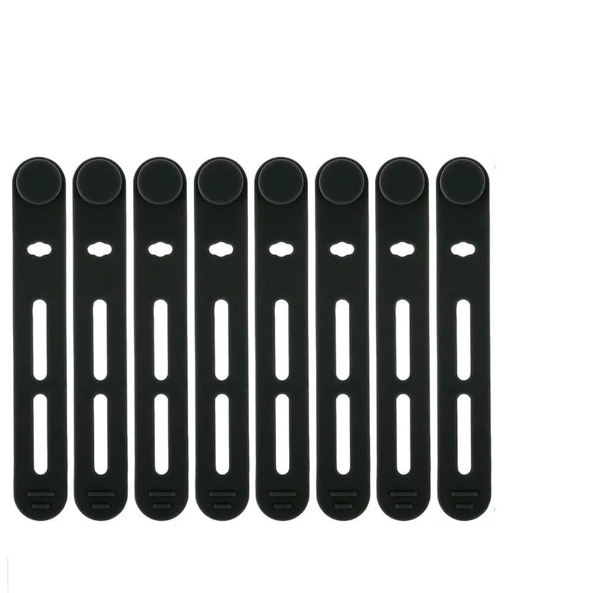 Soft Silicone Cable Ties Elastic Adjustable Cable Straps Cord Bundle Organizer Wrap Reusable Wire Management with Lock Buckle-S- 8x1.2cm-30pcs