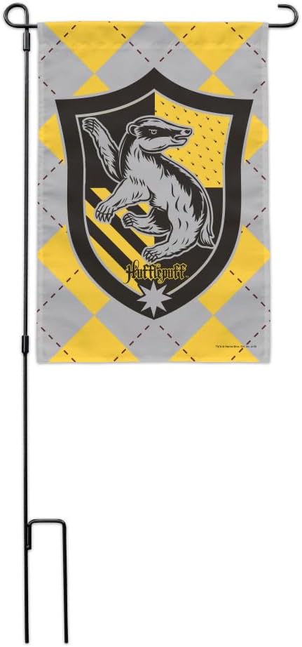 Harry Potter Hufflepuff Plaid Sigil Garden Yard Flag