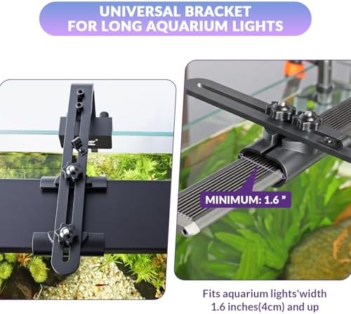 hygger Universal Aquarium Light Riser Aluminium Adjustable Fish Tank LED Light Stand Mounting Bracket Aquarium Lamp Holder Fits 957 978 999 918 075 016 - 1