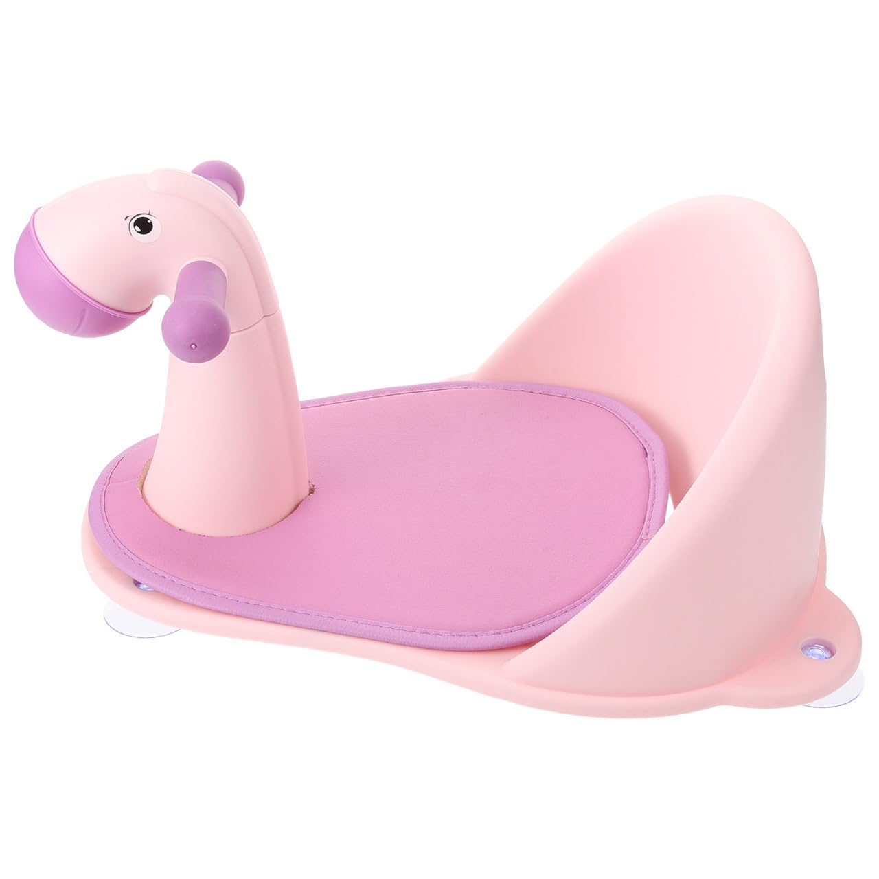 ORFOFE Babysitz Badewanne Monate Rutschfester Junge Mädchen Duschstuhl mit Rückenlehne und Tierdesign Pferd für Sicheres Baden und Entspannte Eltern junge Mädchen