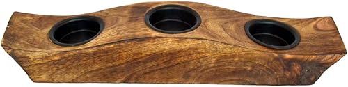 Miniatura 6 de eTroves Juego de portavelas de madera, portavelas votivas de madera de mango con diseño de barco de madera de mango, portavelas de madera
