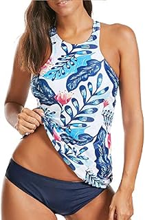 Holipick Women Tankini Swimsuit High Neck Halter Tummy Control Two Piece Bathing Suit