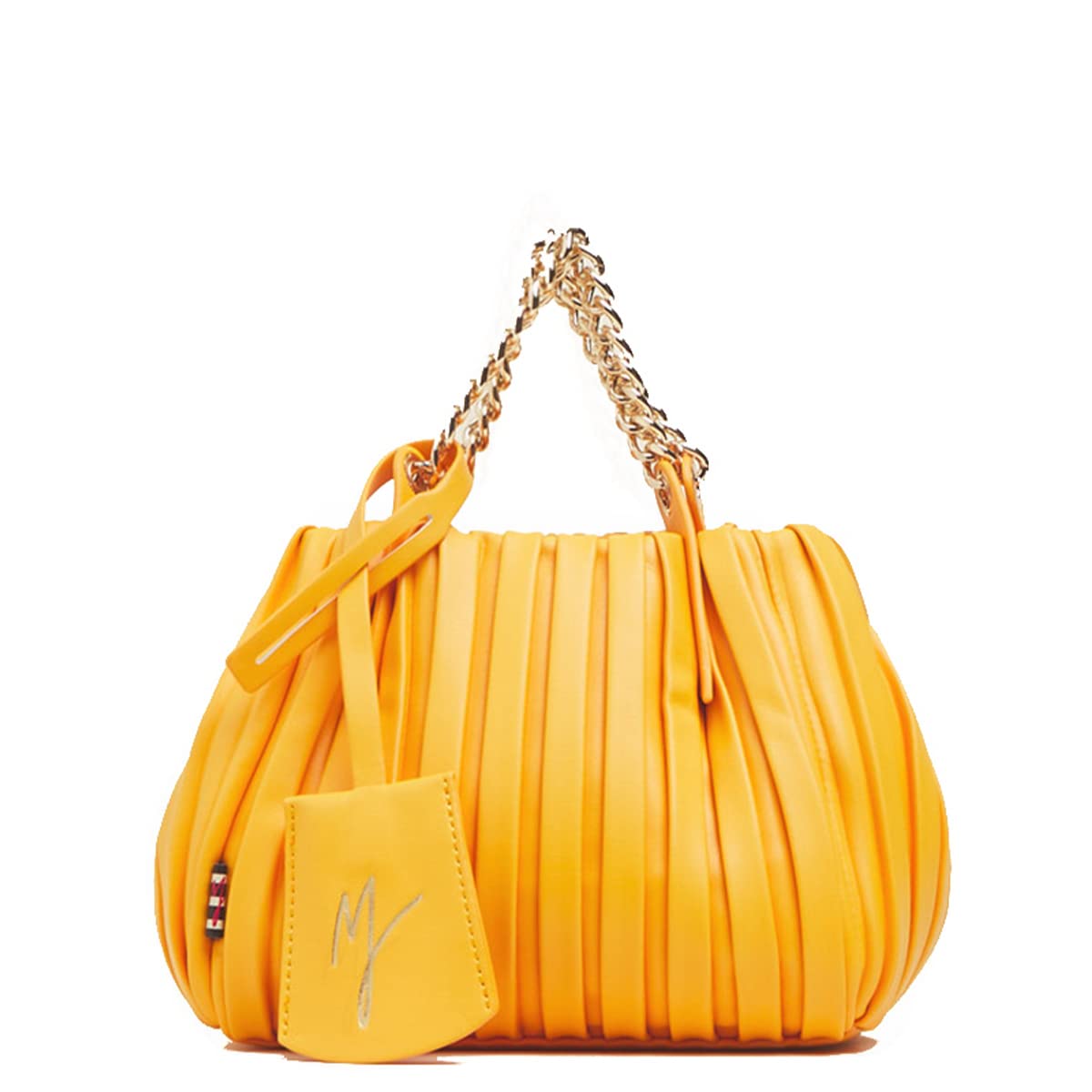 MANILA GRACE Borsa a spalla Jasmine Pliss� Medium Giallo : Amazon.it: Moda