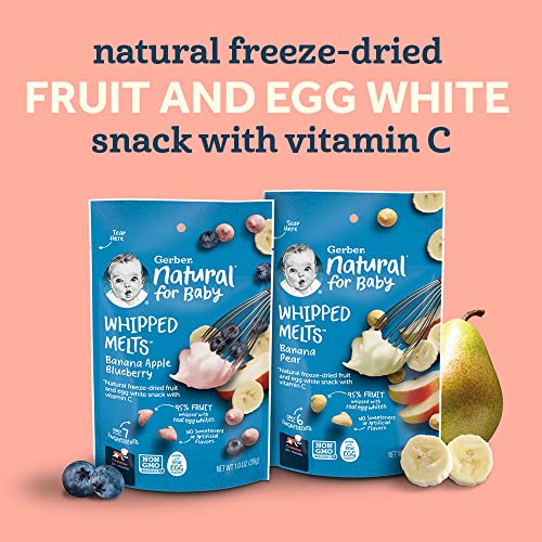 (Pack of 7) Gerber Natural Whipped Melts Banana Pear Baby Snack, 0.85 Oz - Image 3