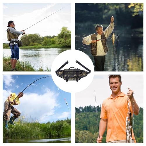 Kumprohu Pochete de pesca para homens, pochete de pesca,Bolsa de cintura de pesca à prova d'água co