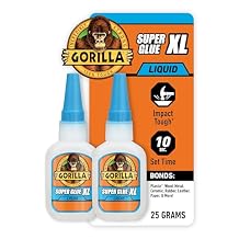 Gorilla Super Glue XL, Clear Glue, 25 Gram Pack of 2 - All Purpose and Fast Setting for Projects and Repairs