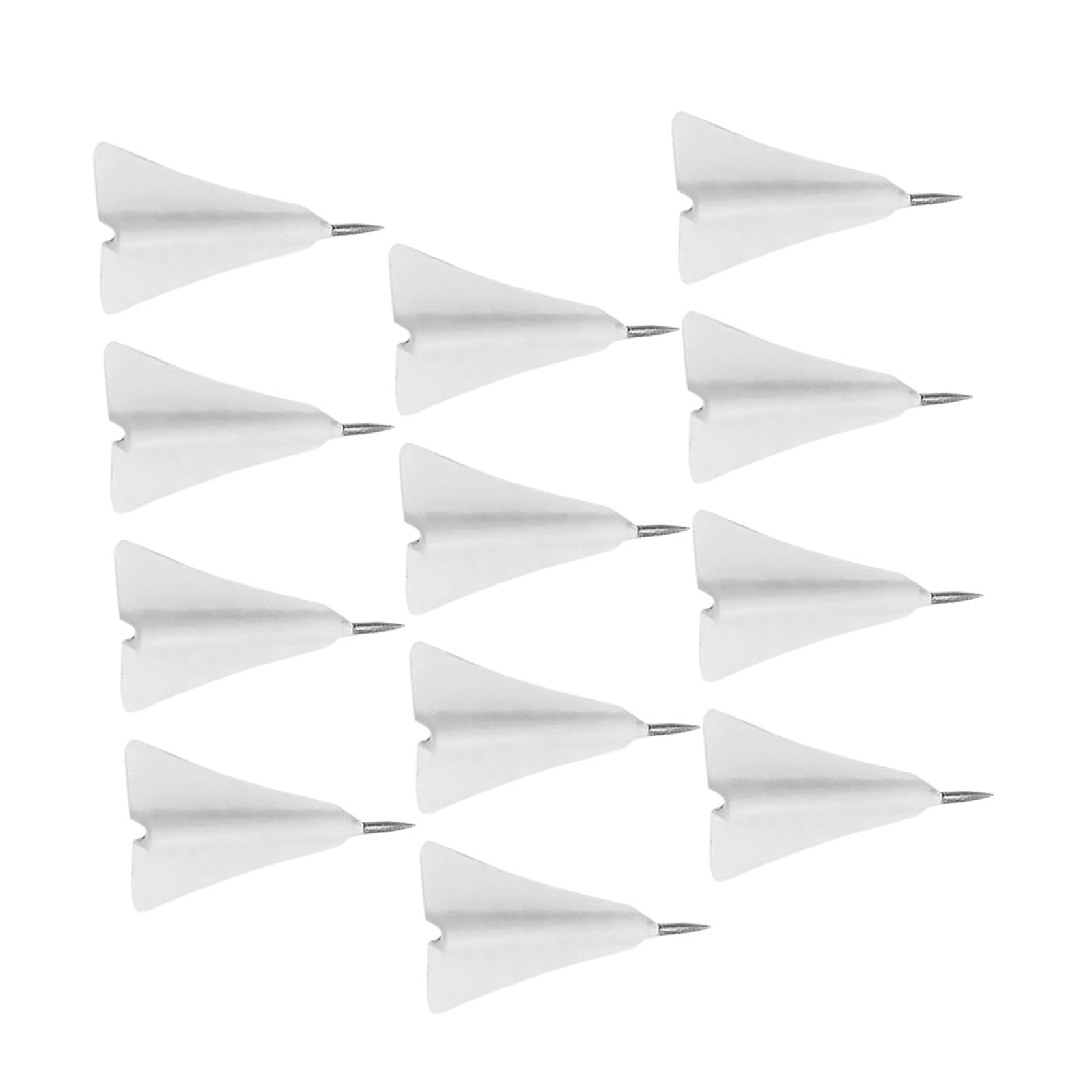 IMIKEYA Punaises Avion 12Pcs Goupille Pratique Blanc ABS Acier, pour Tableau de Messages et Tableau Liège, Accessoires de Carte Portables