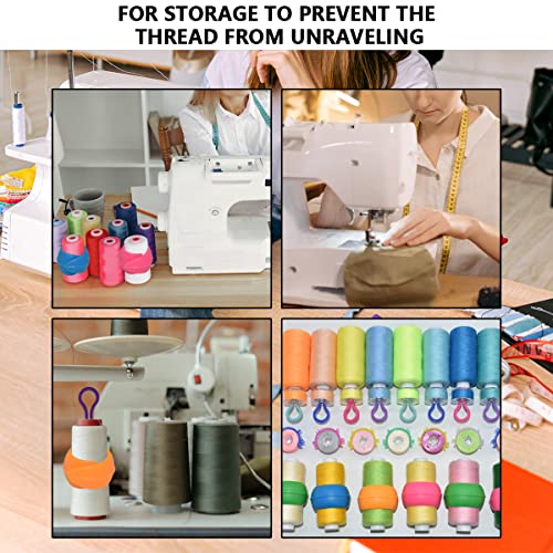 Image of 142Pcs Bobbin Thread Buddies Set Sewing Thread Spool Organizer Including 70Pcs Bobbin Holders Clips, 32Pcs Bobbin Thread Spool Huggers and 40Pcs Bobbin Clips Holder for Embroidery Quilting Sewing