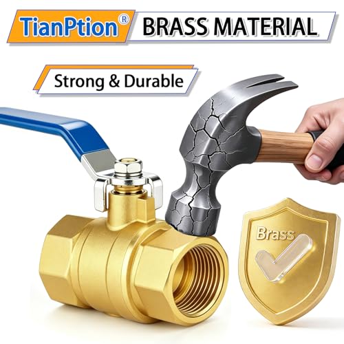 TianPtion 1/2 inch NPT Brass Ball Valve with Double Female Thread Full Port by TianPtion - Used condition - Image 4