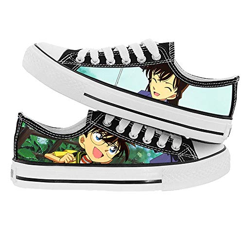 XYUANG Detective Conan/Case Closed/Kaitou Kiddo Unisex Turnschuhe Schnüren Segeltuch Schuhe Anime Printing Schuhe Klassische B-35