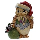 Enesco Jim Shore Heartwood Creek Mini Christmas Owl Figurine, 3.5-Inch