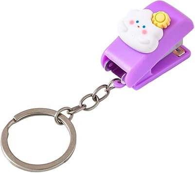 Mini Stapler Mini Portable Binding Cute Manual Stapler with Keychain for Travel Office School Students Style 1