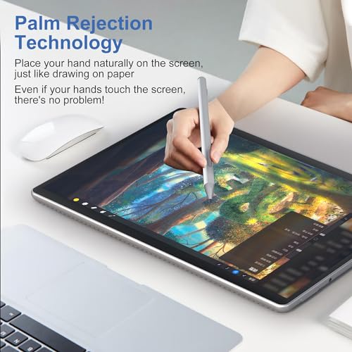 Image of 2025 New Surface Pen for Microsoft Surface Pro 11 /10 /9 /8 /7 /6 /5 /4 /3 /X,Surface Go /Book /Studio /Laptop,4096 Pressure Sensitivity Windows Stylus Pen,USB-C Charging,Eraser & Right-Click,Magnetic Attraction