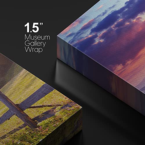 Canvas Prints Wall Art - Majestic Sunset In The Mountains Landscape, Beautiful Mountain Scenery | Modern Wall Decor/Home Art Stretched Gallery Canvas Wraps Giclee Print & Ready To Hang - 24" X 24" #TOP3