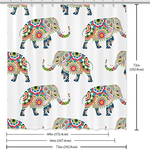 Rideau de douche éléphant 152x183 cm imperméable avec 12 crochets - 7