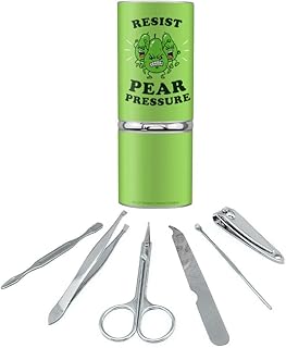 Resist Pear Pressure Peer Funny Humor Stainless Steel Manicure Pedicure Grooming Beauty Care Travel Kit