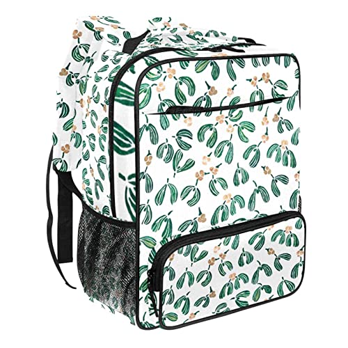 School Backpack For Teen Girls Boys, Casual Travel Shoulder Bag For Men Women Christmas Mistletoe Plant