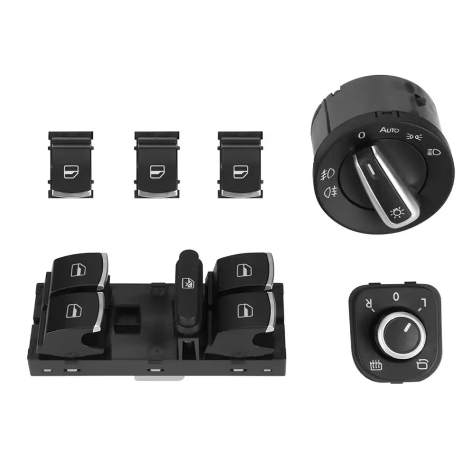 Automático Interruptor De Faro Compatible Con VW Para JETTA Para PASSAT 2006-2011 Para GOLF Para GTI 2006-2013 Faro Automóvil Espejo Retrovisor Control Botón Interruptor Ventanilla Eléctrica