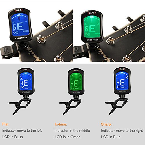 image for MIBOW Guitar Clip Tuner, 360-Degree Rotating Electronic Digital Tuner 