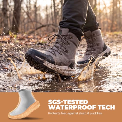 Image of NORTIV 8 Men's Wide Winter Boots Grip on Snow Ice | Insulated Waterproof Lightweight Comfortable Hiking Outdoor Boots Snowgrade