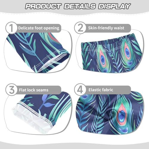 Bolaz Toddler Girls Leggings Printed Yoga Pants Leggings Peacock Feathers and Grass for Kids3