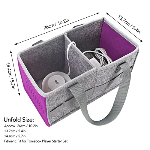SPYMINNPOO Portable Carrying Storage Bag, Foldable Travel Organizer with Side Cutouts & Elastic Straps(Purple) - Image 2
