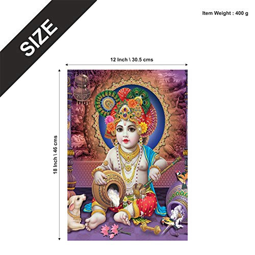 Image of PAPER PLANE DESIGN Baby Krishna Poster for Pregnant Women (Paper, 12 x 18 Inch, Multicolour, Design-A)