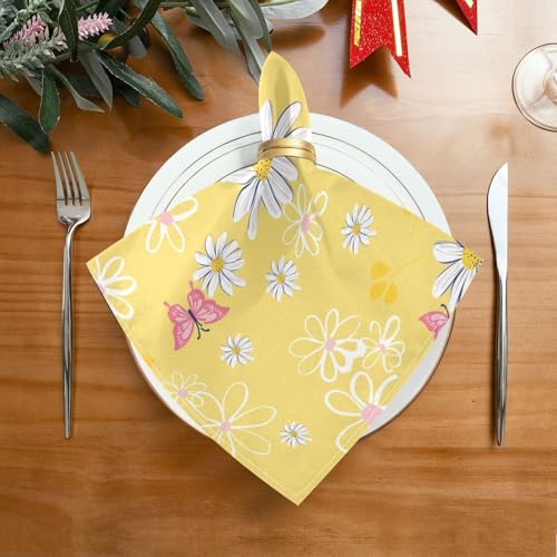 Servilletas de tela set de 6 50x50 cm poliéster floral miniatura 3