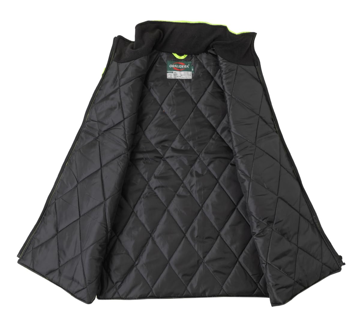 Gilet Imbottita di Sicurezza Invernale Giubbotto Catarifrangente Adulto Smanicato Gilet da Lavoro ad Alta visibilità, Verde+Nero, L
