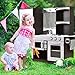 Costzon Kids Kitchen Playset, Wooden Toddler Kitchen Toy Set with Realistic Sound, Microwave, Oven, Refrigerator, Chalkboard & Towel Rack, Pretend Play Kitchen, Gift for Boys Girls (Coffee)