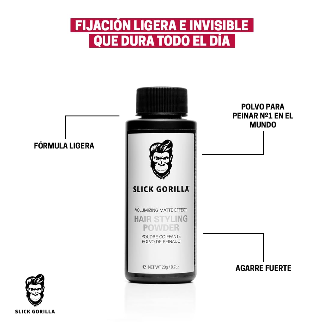 Slick Gorilla Polvo de Peinado para Hombres 20 ml | Polvo de Textura | Acabado Mate | Fijación 24 h | Aporta Volumen y Cuerpo | Ligero | No Pegajoso |Sin Brillo — view 6
