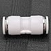 Adfaga 10Pcs Straight Push Connectors White Stainless Steel Pneumatic Air Hose Quick Release Fittings for Industrial Equipment and Machinery (PU-16)