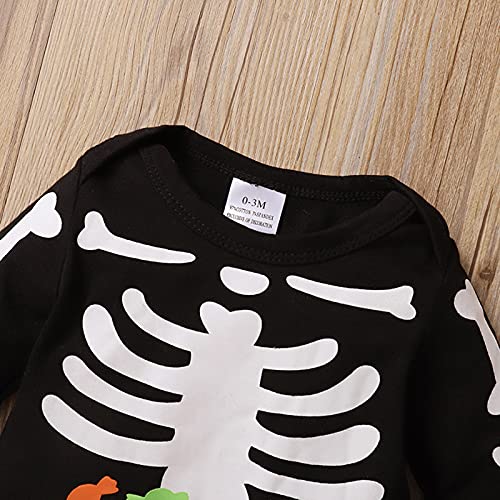 WASAIGOOD Newborn Halloween Romper Baby Girl Boy Skeleton Jumpsuit Long Sleeve O-neck Halloween One-Piece Outfit3