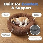 Best Pet Supplies Round Calming Dog Bed for Small, Medium & Large Dogs, Plush Donut Cuddler Pet Bed w/Raised Rim for Head, Neck Support, Anti-Slip Bottom Washable Bed - Caramel, 30 x 30 x 8 - Image 3
